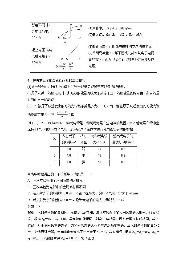 2023版高考物理步步高大二轮复习讲义第一篇 专题六 第15讲 近代物理【解析版】02