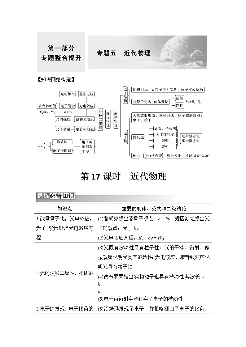 2023版高考物理創(chuàng)新設(shè)計(jì)二輪復(fù)習(xí)講義第17課時　近代物理第1頁