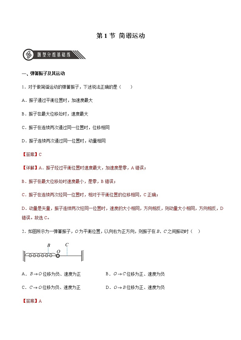 2.1 简谐运动(解析版)第1页
