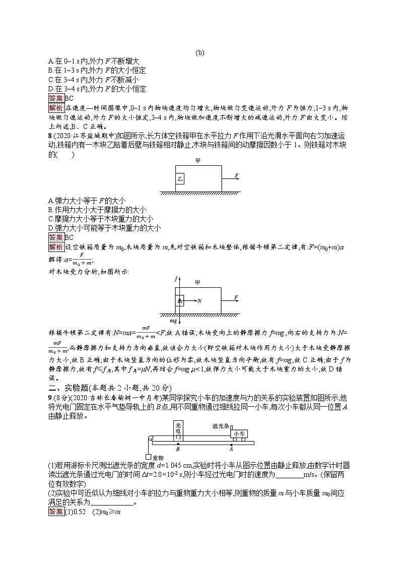 新教材教科版高中物理必修第一册第4章牛顿运动定律单元测评(A)同步练习(Word版附解析)03