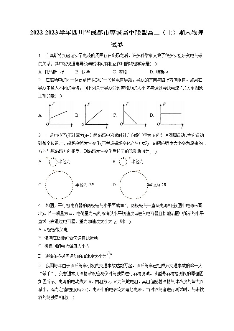 2022-2023学年四川省成都市蓉城高中联盟高二(上)期末物理试卷(含答案解析)01