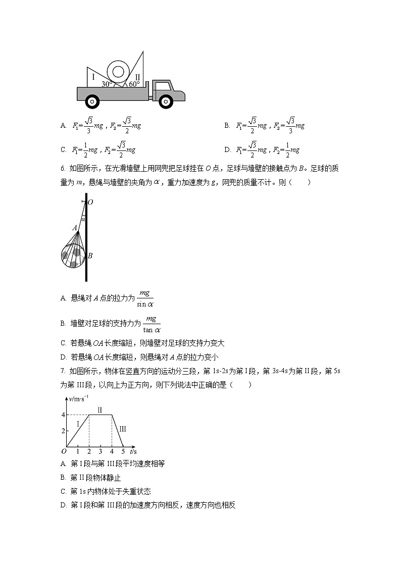 2022-2023学年江苏省镇江市高一下学期开学考试模拟物理试题02