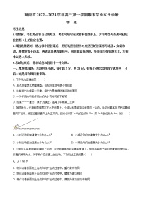 2023海南省高三上学期期末学业水平诊断物理试题含答案