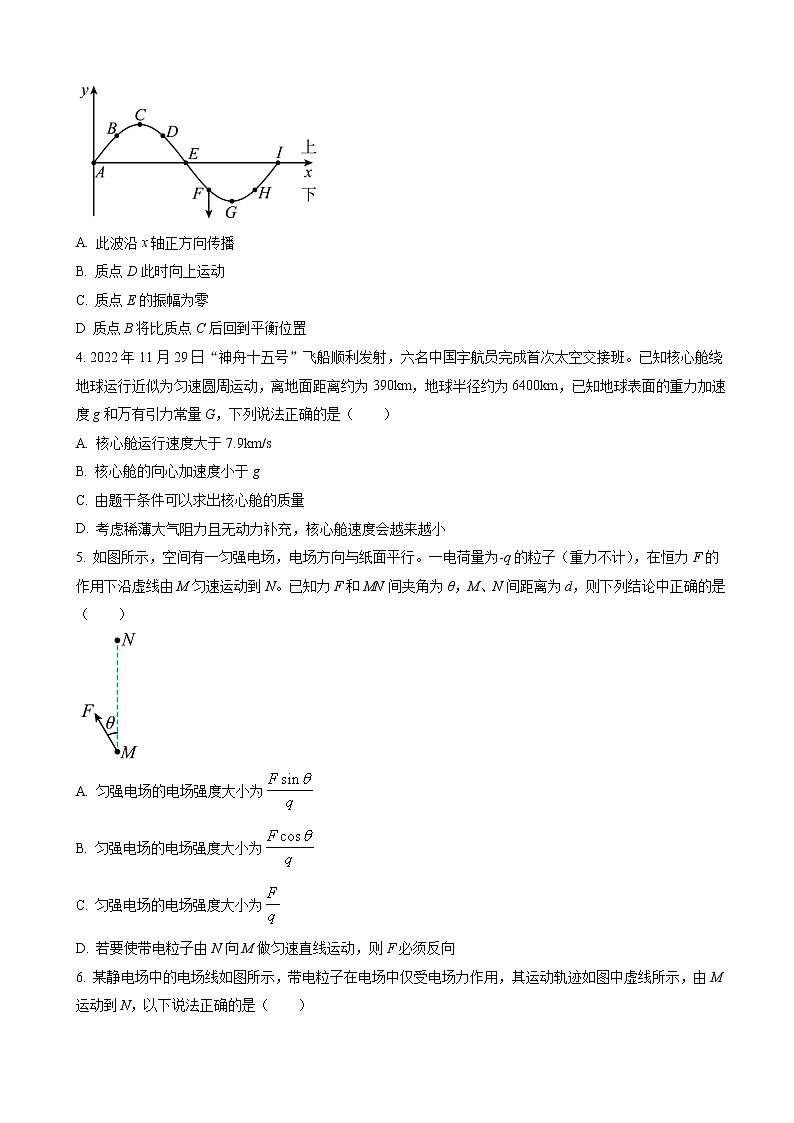 2022-2023学年辽宁省抚顺市第一中学高三上学期1月线上阶段验收 物理(word版)第2页
