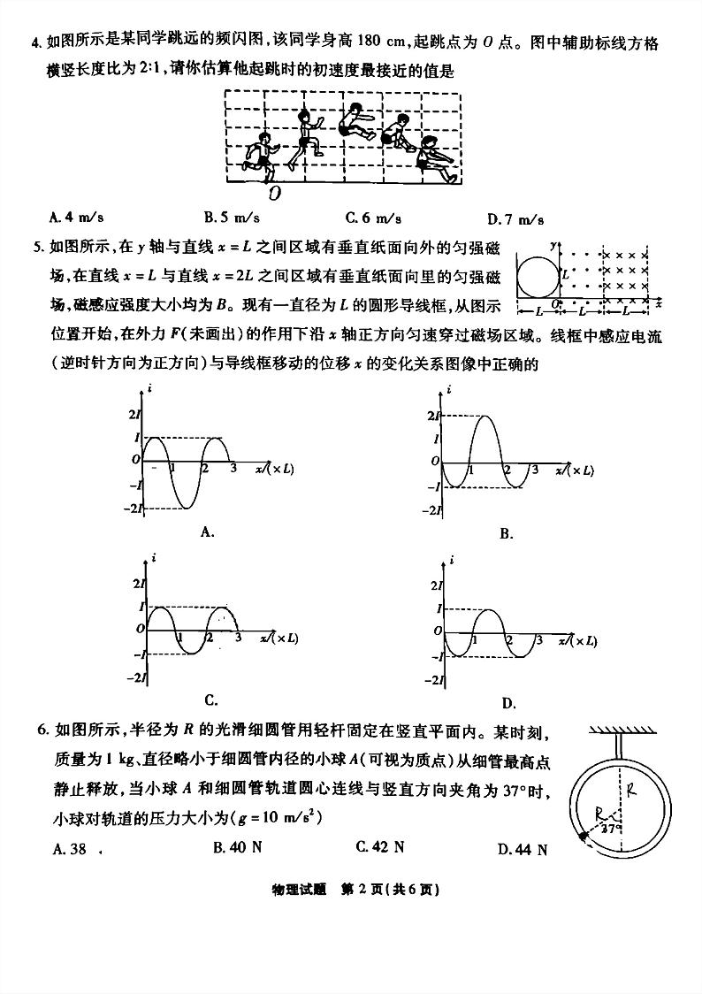 重庆市高2023届高三第六次质量检测物理试题第2页