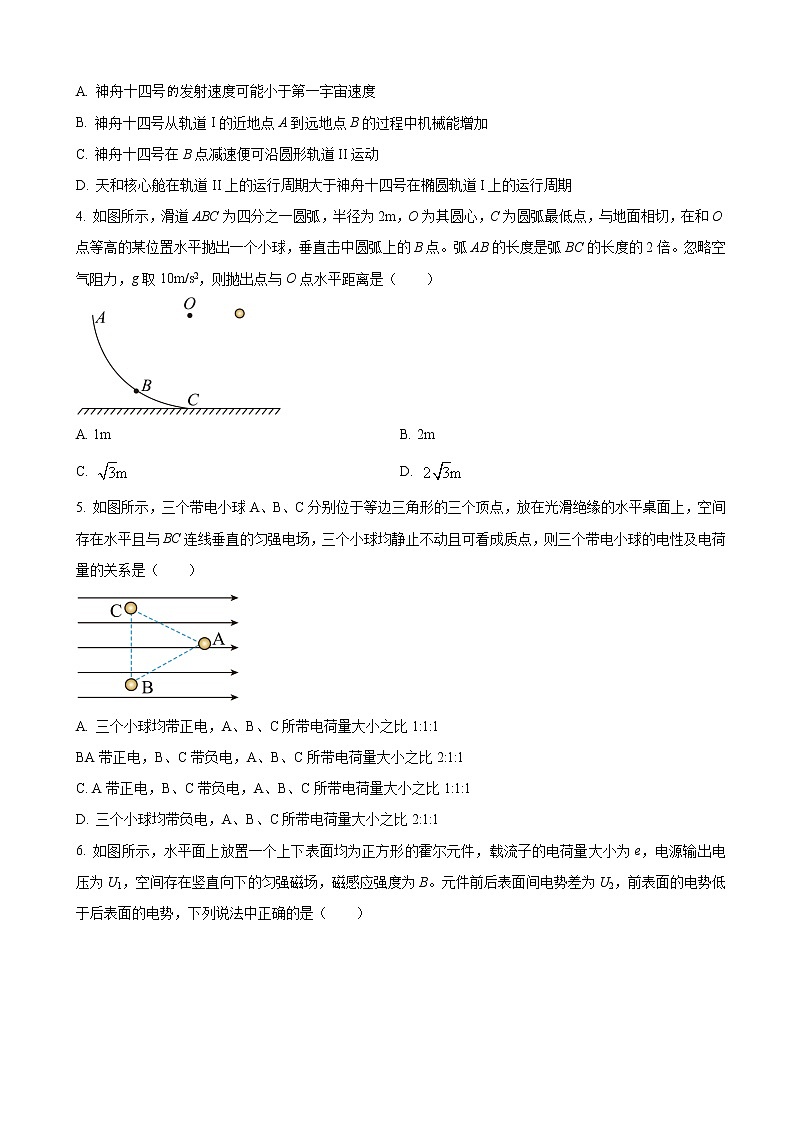 2022-2023学年河北省唐山市高三上学期学业水平调研考试物理试题第2页