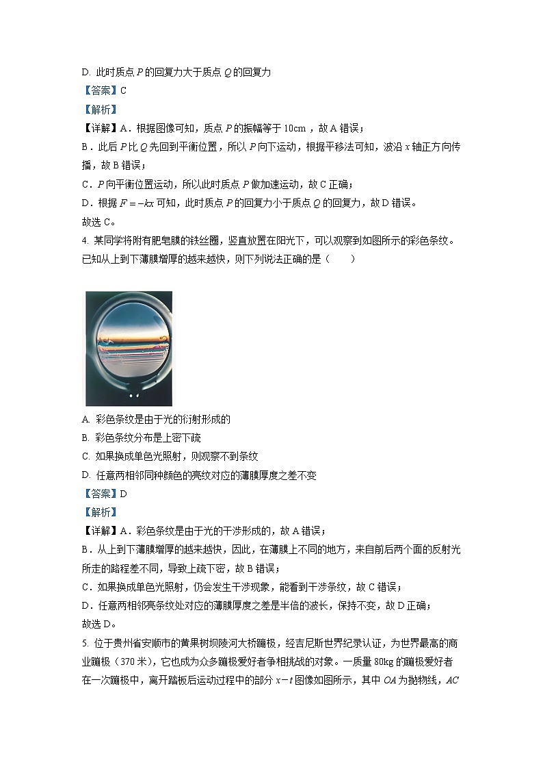 2022-2023学年河南省焦作市普通高中高二下学期开学诊断考试物理试题 解析版03