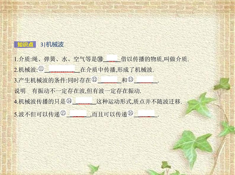 2022-2023年人教版(2019)新教材高中物理选择性必修1 第3章机械波第1节波的形成(3)课件第3页