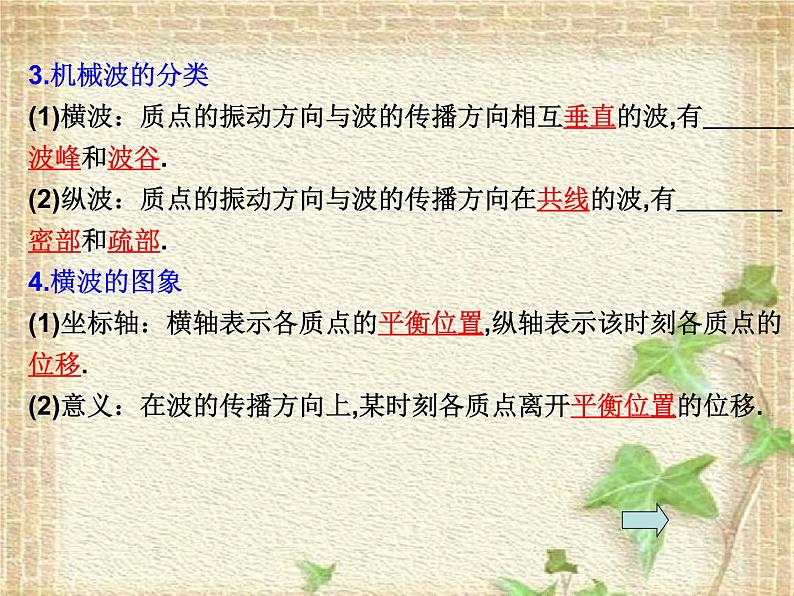 2022-2023年人教版(2019)新教材高中物理选择性必修1 第3章机械波第1节波的形成(5)课件第3页