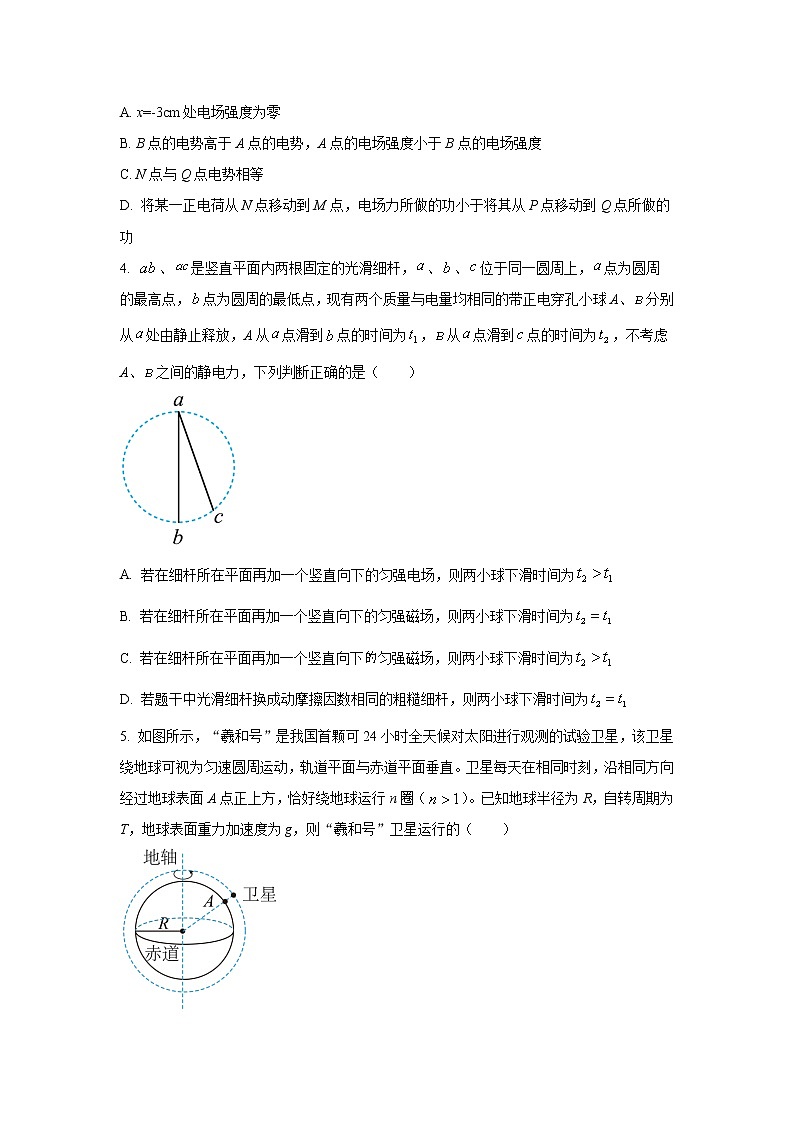 2022-2023学年湖南省长沙市第一中学高三上学期1月期末考试物理试题(word版)第2页