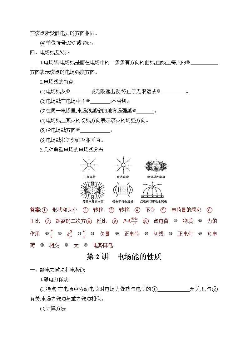 清单07 静电场-【知识手册】 高中物理快速梳理知识清单(全国通用)第2页