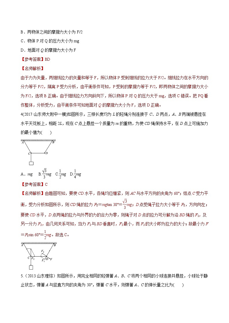 高考物理模拟题练习 专题2.11 静态平衡问题(提高篇)(解析版)第3页