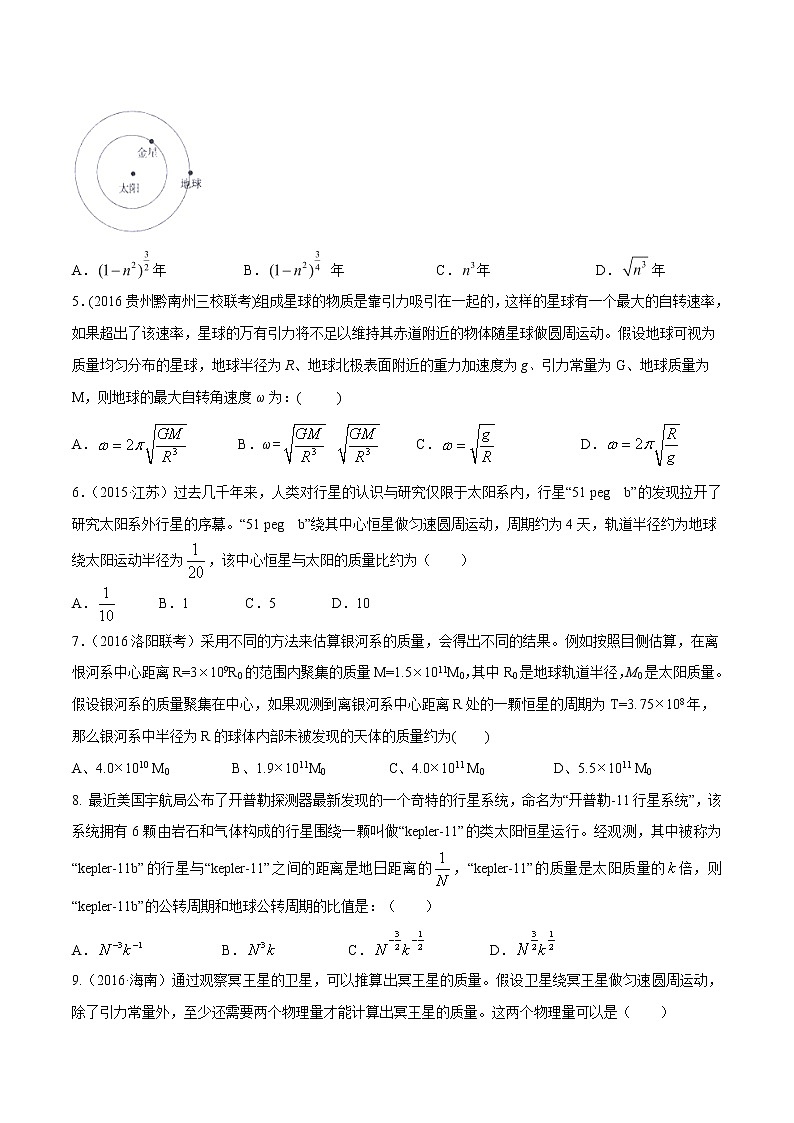 高考物理模拟题练习 专题5.11 天体的自转问题(原卷版)02