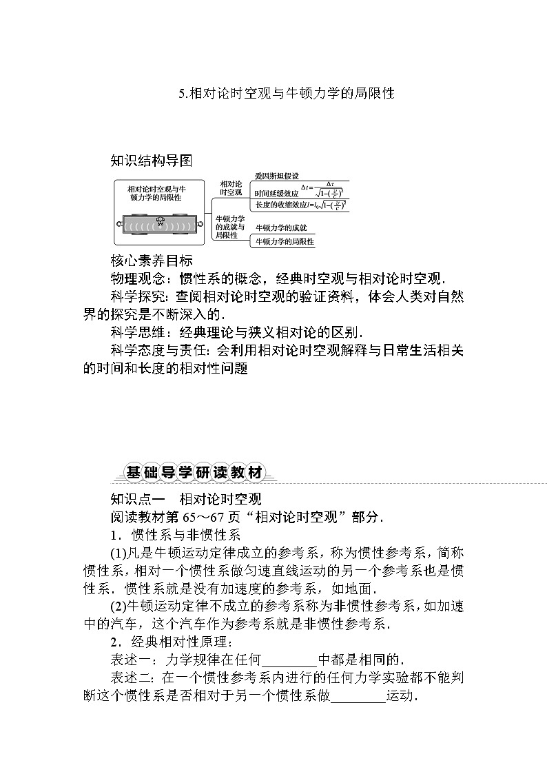 7.5.相对论时空观与牛顿力学的局限性第1页