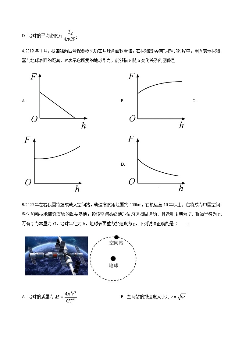 第七章 万有引力与宇宙航行单元测试提高卷(原卷版)-高一物理同步精品讲义(人教版)第2页