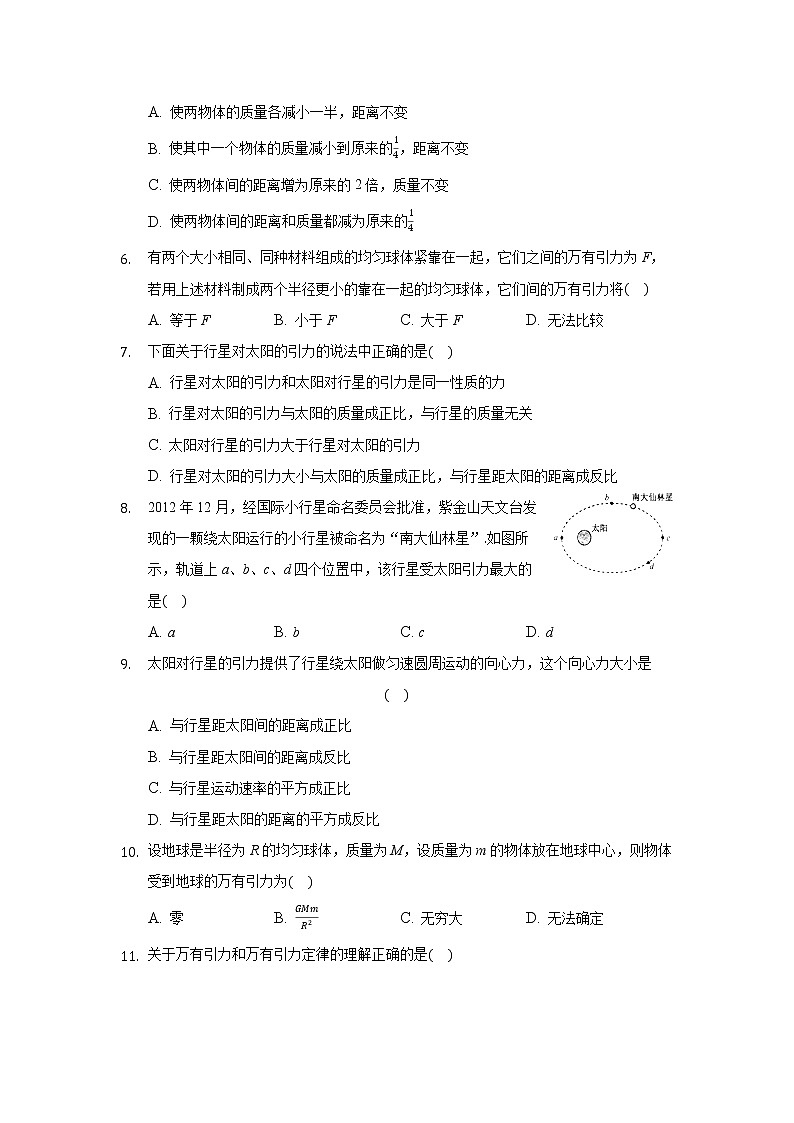 7.2万有引力定律 同步训练36第2页