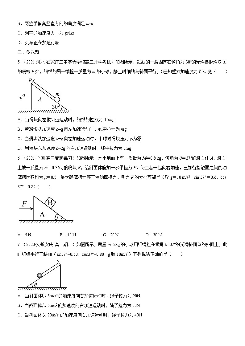 专题 临界(极值)问题(练习)-高中物理课件(人教版必修第一册)02