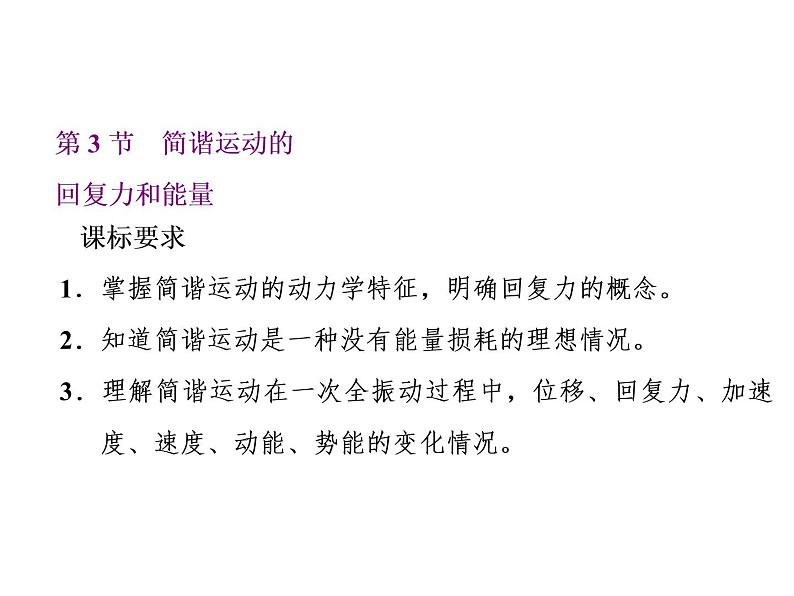 第3节 简谐运动的回复力和能量课件PPT第1页