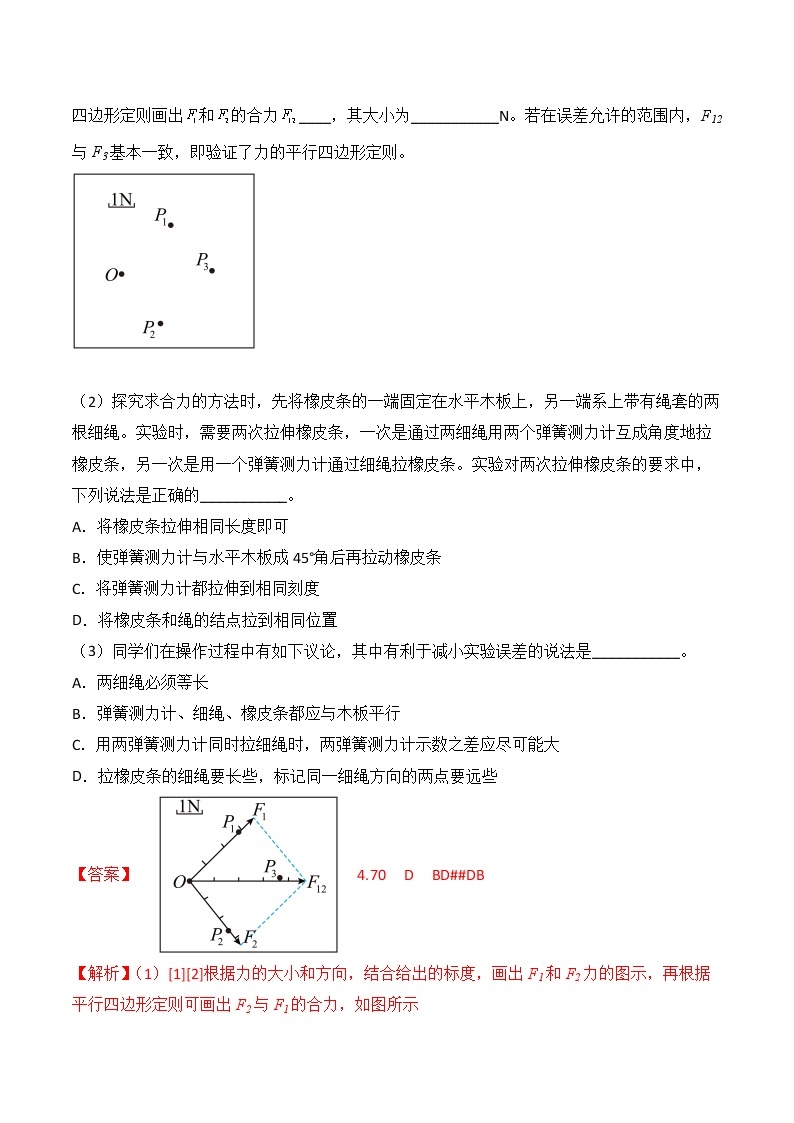 3.7实验：探究两个互成角度的力的合成规律-高一物理备课必备讲义（人教必修第一册 ）03