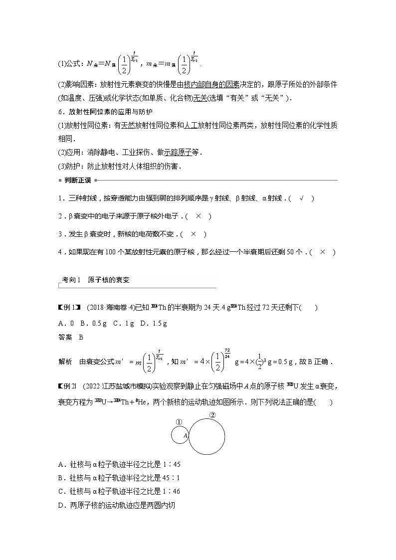 高考物理一轮复习题型解析第十六章第2讲原子核第3页