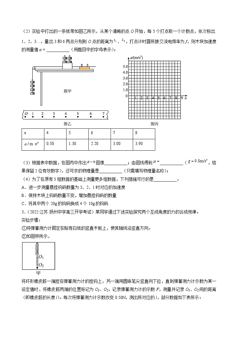 专题17 力学实验—— 备战高考各校及地市好题高三物理试卷分项汇编(江苏专用)(原卷版)第3页