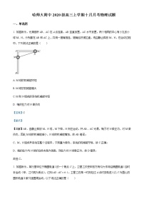 2022-2023学年黑龙江省哈尔滨师范大学附属中学高三上学期10月月考物理试题含解析