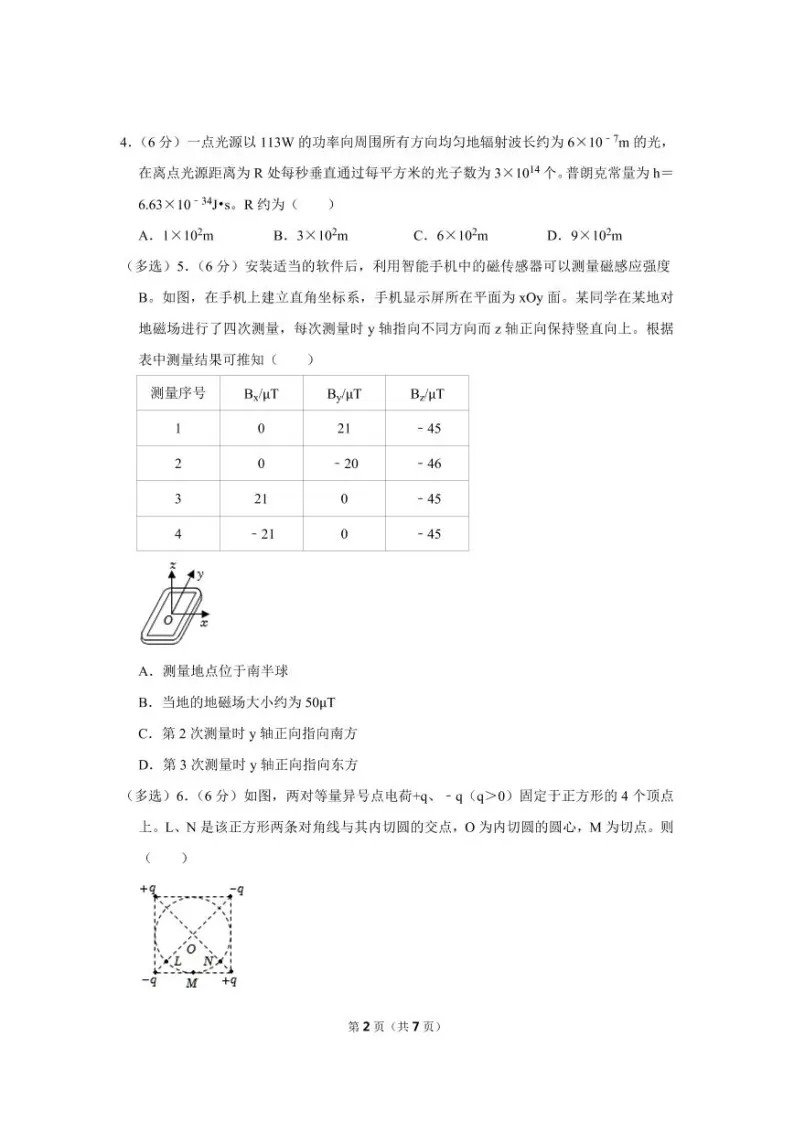 2022年吉林省高考物理试卷（乙卷）（原卷版）02