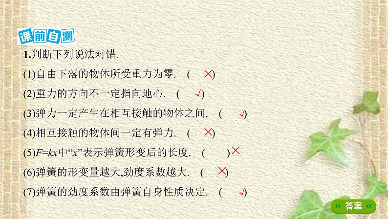 2022-2023年高考物理一轮复习 重力弹力课件 (2)(重点难点易错点核心热点经典考点)第5页