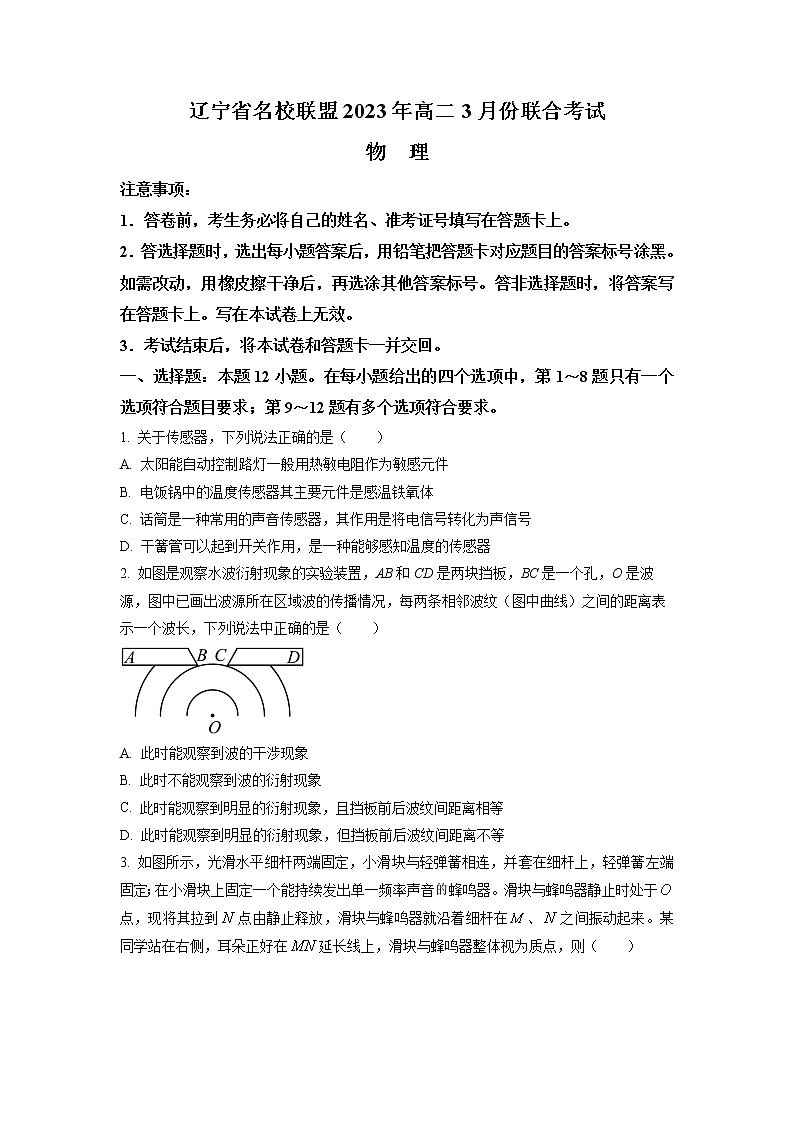 2022-2023学年辽宁省名校联盟高二下学期3月联合考试 物理 Word版第1页