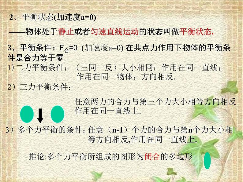 2022-2023年人教版(2019)新教材高中物理必修1 第3章相互作用-力3.5共点力的平衡课件第1页
