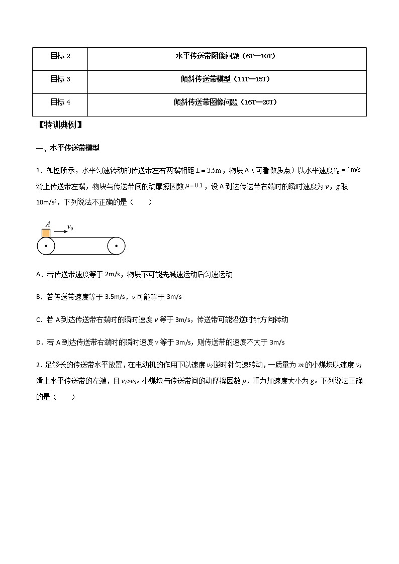 高考物理一轮复习【专题练习】 专题17 传送带模型02