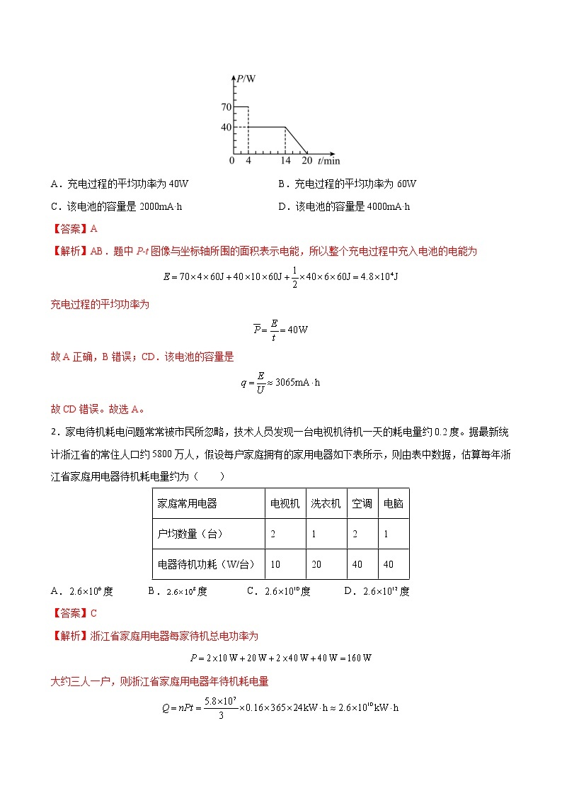 高考物理一轮复习【分层练习】  第15章 电能 能量守恒定律03