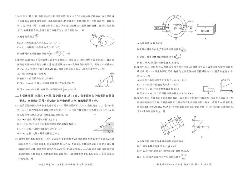 百师联盟丨山东省2023届高三二轮复习联考（一）物理试题及答案02