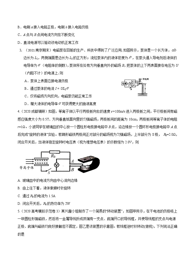 专题03 磁动力模型-高考物理磁场常用模型最新模拟题精练02
