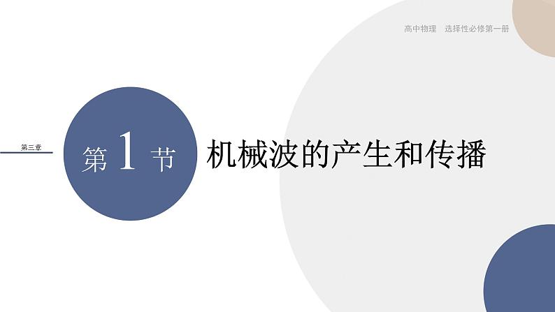 粤教版高中物理选择性必修第一册·第三章机械波3.1机械波的产生和传播(课件PPT)01