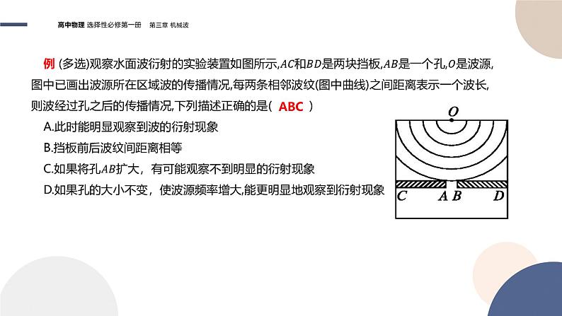 粤教版高中物理选择性必修第一册·第三章机械波3.3机械波的传播现象(课件PPT)第8页