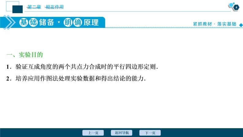 高考物理一轮复习课件+讲义  第2章 5 实验三　验证力的平行四边形定则05