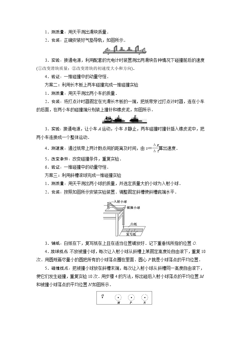 高考物理一轮复习课件+讲义  第6章 4 实验七　验证动量守恒定律02