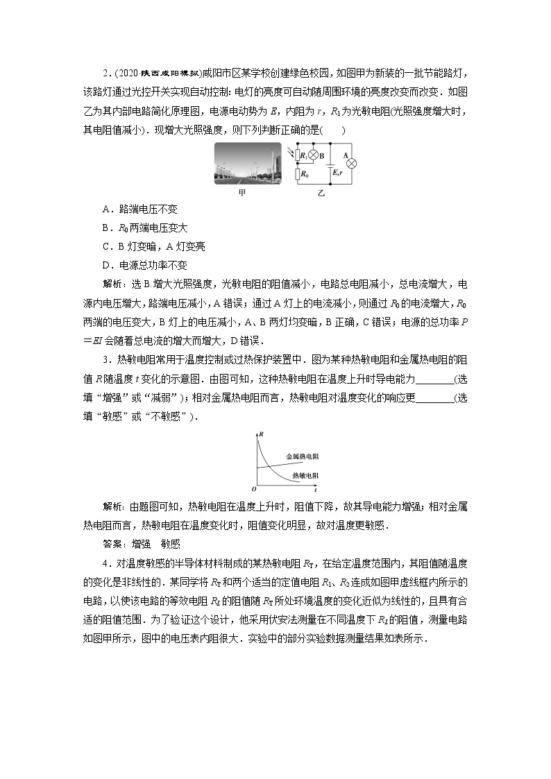 高考物理一轮复习课件+讲义  第11章 3 实验十二　传感器的简单使用02