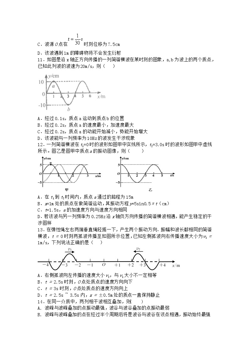 物理沪科版选择性必修第一册 第5节波的干涉与衍射优质作业(解析版)(2)03