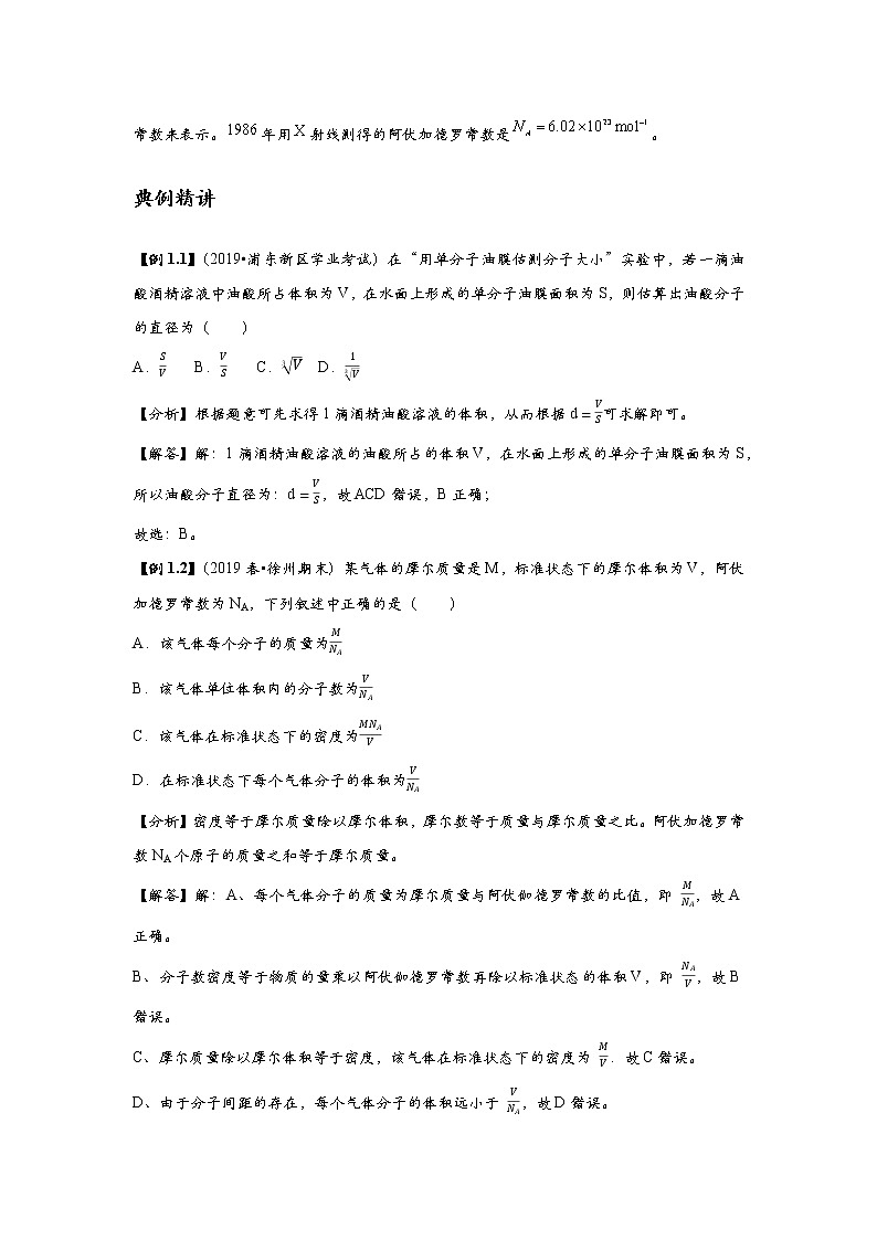 新课改-高中物理-选修第3册 01 A分子动理论 基础版(教师版)第2页