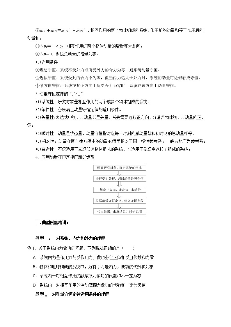 第42讲 动量守恒的判定及某一方向上的动量守恒问题(原卷版)第2页