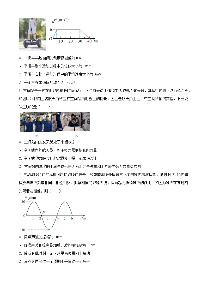 2022-2023学年天津市河西区高三下学期总复习质量调查（一）物理试题（word版）02