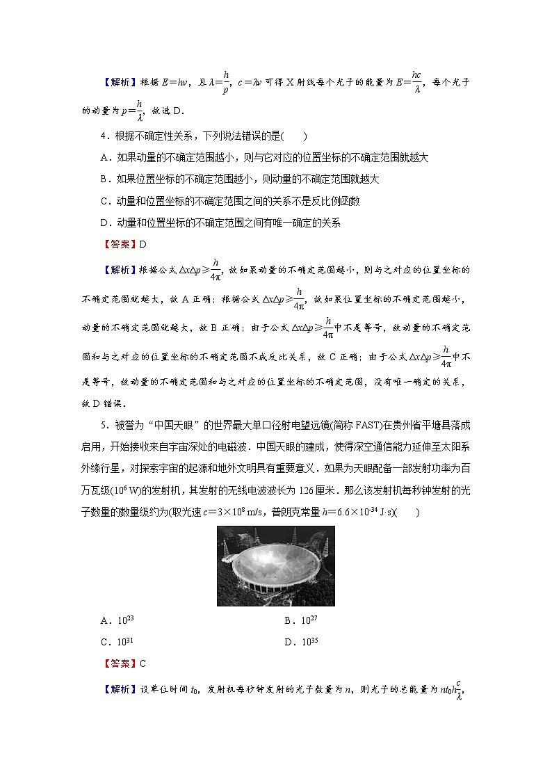 2022-2023学年粤教版选择性必修第三册 第四章 波粒二象性 达标检测卷第2页