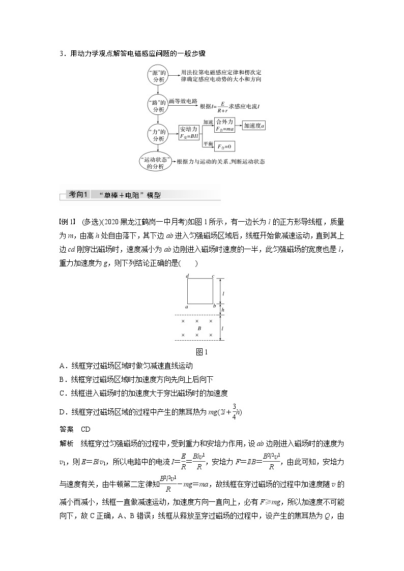 高考物理一轮复习课件+讲义  第11章 专题强化24 电磁感应中的动力学和能量问题02