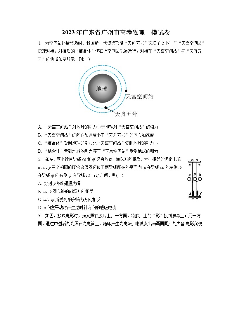 2023年广东省广州市高考物理一模试卷（含答案解析）01