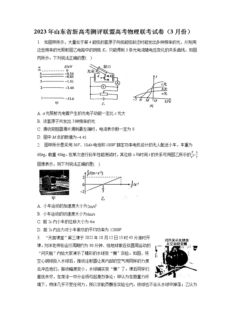 2023年山东省新高考测评联盟高考物理联考试卷(3月份)(含答案解析)第1页