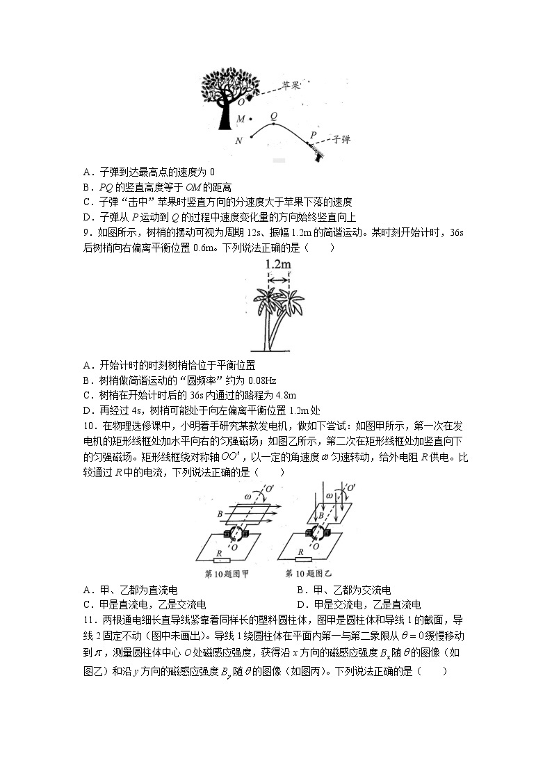 浙江省绍兴市2022-2023学年高三物理下学期4月适应性考试（二模）（Word版附答案）03