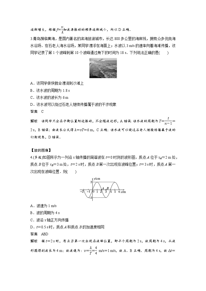 单元复习【过考点】 第三章 机械波 -2022-2023学年高二物理单元复习过过过(人教版2019必修第一册)解析版第2页