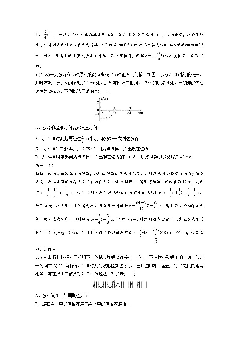 单元复习【过考点】 第三章 机械波 -2022-2023学年高二物理单元复习过过过(人教版2019必修第一册)解析版第3页